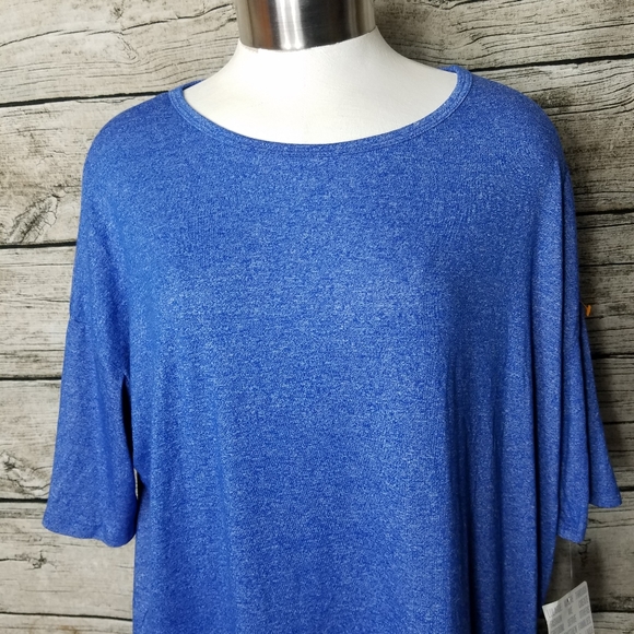 Lularoe Irma Women Blue 3/4 Sleeve T-Shirt XS.Pit to pit approx: 24 inches R - Picture 2 of 8